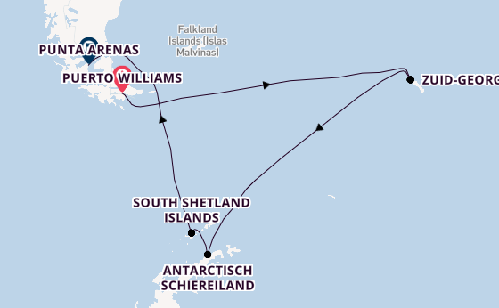 Antarctica vanaf Puerto Williams, Chili met de Silver Cloud