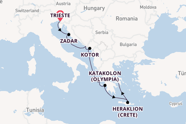Eastern Mediterranean from Trieste, Italy with the Allura