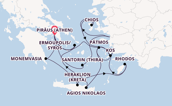 Östliches Mittelmeer ab Deutschland auf der Azamara Onward