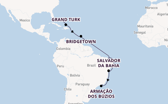 Brazilië vanaf Fort Lauderdale, Verenigde Staten met de Queen Anne