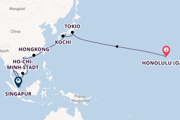 Südostasien ab Honolulu (Oahu, Hawaii) auf der Seabourn Encore