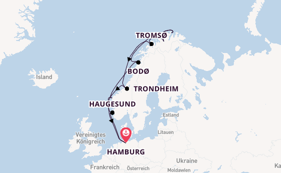 Norwegen ab Hamburg auf AIDAmar