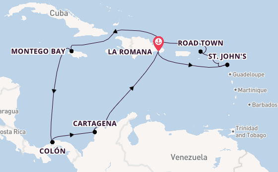 Caribbean vanaf La Romana met AIDAdiva