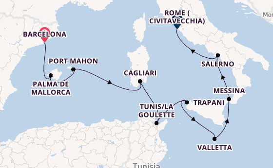 Western Mediterranean from Barcelona, Spain with the Allura