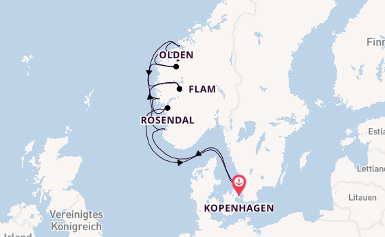 Norwegen ab Kopenhagen, Dänemark auf der Silver Nova