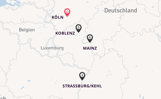Rhein ab Köln, Deutschland auf der Annika