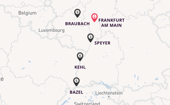 Rijn vanaf Frankfurt am Main, Duitsland met de Andrea