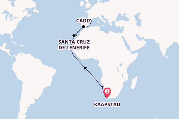 Canarische Eilanden vanaf Kaapstad, Zuid-Afrika met de Costa Toscana