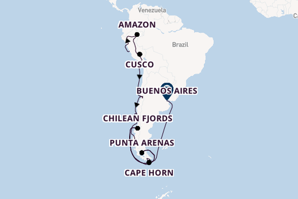 South America from Callao (Lima), Peru with the Scenic Eclipse                                                                                               