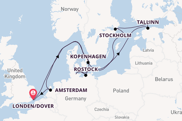 Engeland vanaf Londen/Dover, Groot-Brittannië met de Carnival Miracle