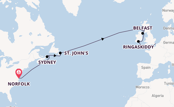 Transatlantic from Norfolk, Virginia with the Carnival Sunshine