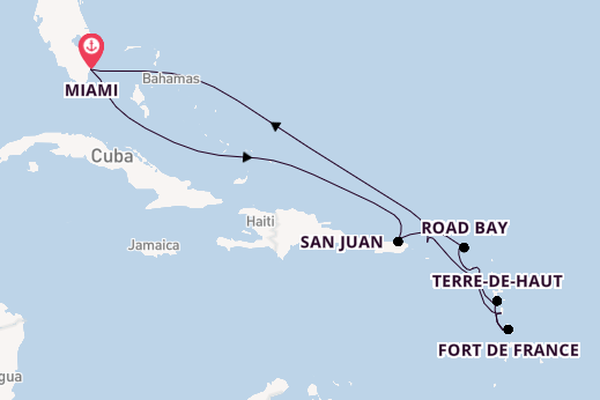 Caribbean from Miami, Florida with the Seabourn Quest