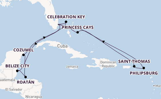 Caribbean from Fort Lauderdale (Port Everglades), Florida with the Sun Princess
