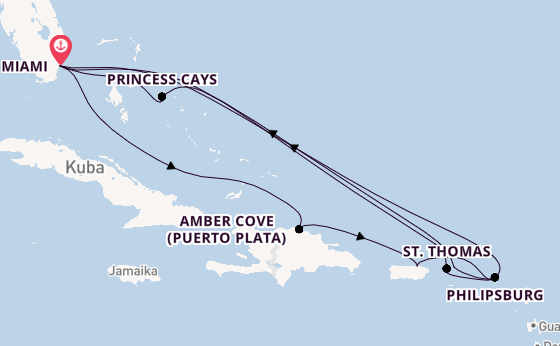 Karibik ab Miami auf der Regal Princess