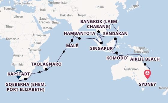Südostasien ab Sydney auf der Azamara Onward