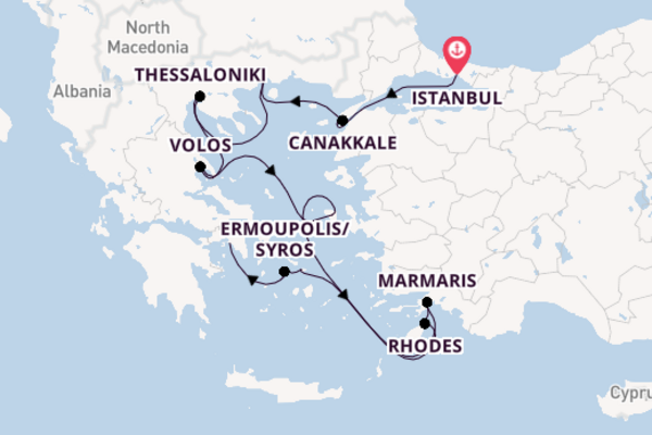 Eastern Mediterranean from Istanbul, Turkey with the Azamara Onward