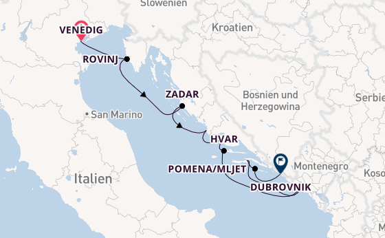 Kroatien ab Venedig, Italien auf der Le Dumont-d'Urville