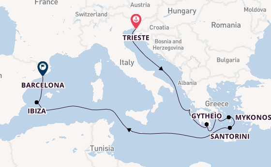 Mediterranean Sea from Trieste, Italy with the Seven Seas Prestige