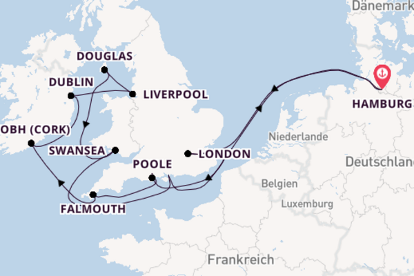 MS Hamburg - Nordseeluft, Großbritannien & Irland erleben
