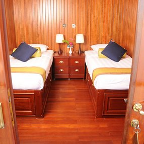 Come aboard the undefined and discover one of 3 cabin categories on a total of 2 decks that can accommodate 32 passengers. Choose your dream cabin and feel at home on board the undefined!
