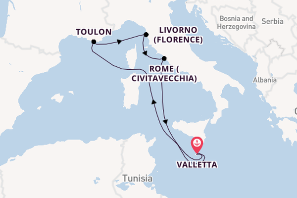 Western Mediterranean from Valletta, Malta with the Azura