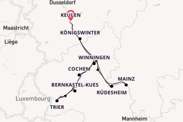 Rijn vanaf Keulen, Duitsland met de Asara