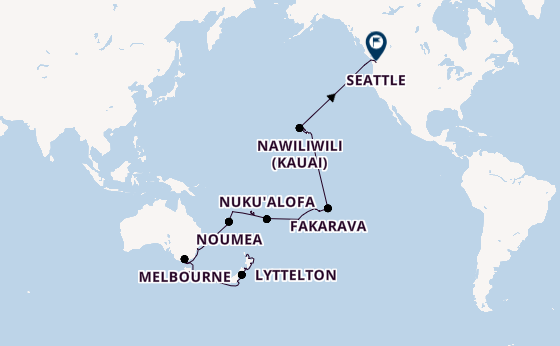 Transpacifisch vanaf Auckland, Nieuw-Zeeland met de Westerdam