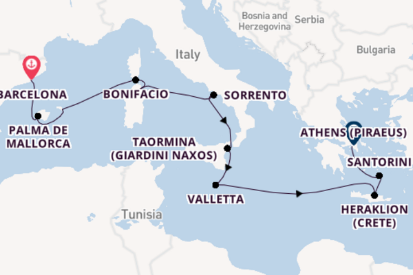 Journey with the Azamara Pursuit to Athens (Piraeus) from Barcelona