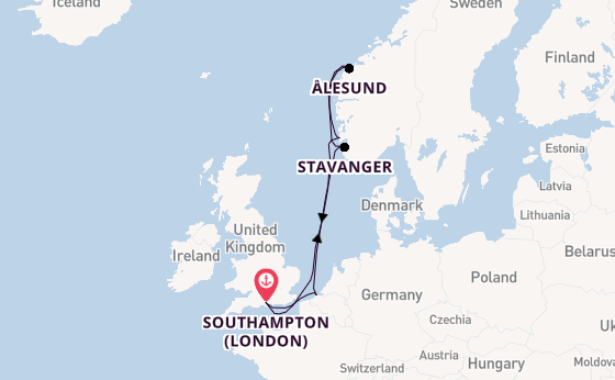 Norway from Southampton, England with the Britannia 