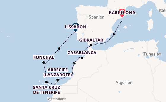 Westliches Mittelmeer ab Barcelona, Spanien auf der Norwegian Star