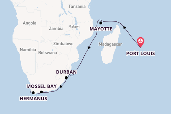 South Africa from Port Louis, Mauritius with the HANSEATIC spirit