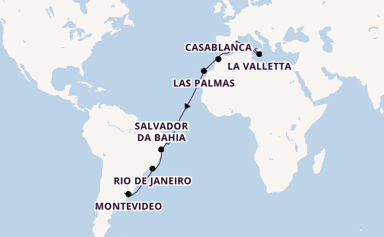 trans-Atlantisch vanaf Palermo, Sicilië met de MSC Splendida