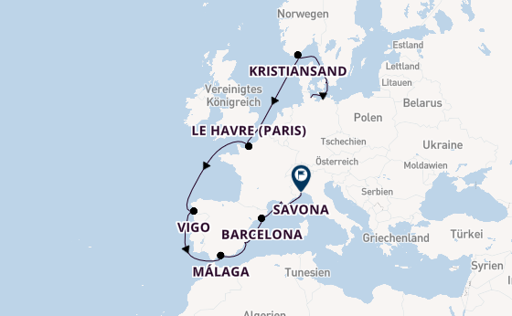 Costa Diadema -Vom Norden in die Sonne - Mit Stil von Kiel nach Italien