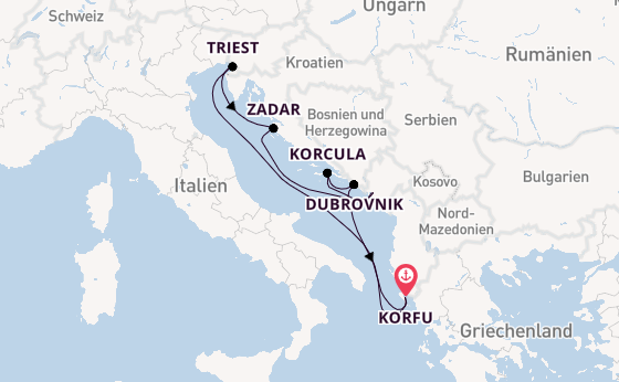 Östliches Mittelmeer ab Korfu, Griechenland auf AIDAblu