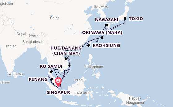 Südostasien ab Singapur, Singapur auf der Sapphire Princess