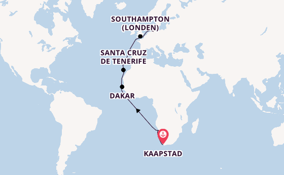Afrika vanaf Kaapstad, Zuid-Afrika met de Queen Victoria