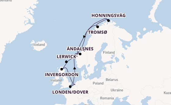 Noorwegen vanaf Rotterdam, Nederland met de Nieuw Statendam