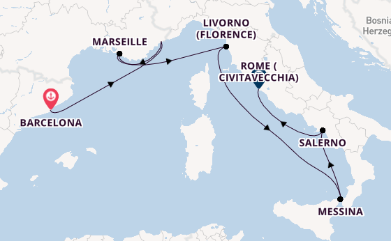 Western Mediterranean from Barcelona, Spain with the Norwegian Epic