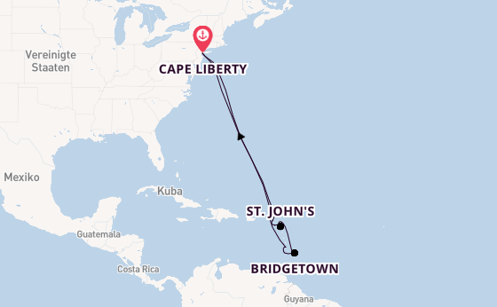 Karibik ab Cape Liberty, New Jersey auf der Odyssey of the Seas