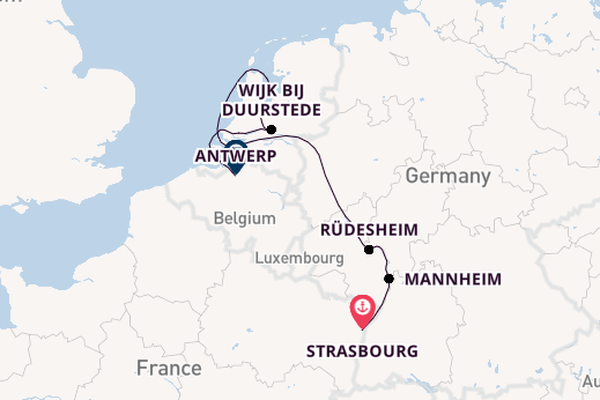 Rhine River, Europe from Strasbourg, France with the Gerard Schmitter
