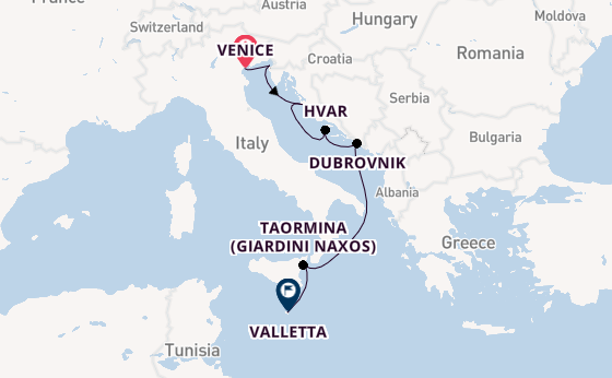 Mediterranean Sea from Venice, Italy with the Silver Muse