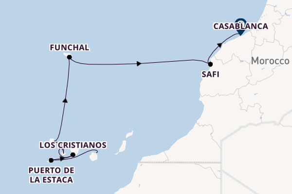 Canarische Eilanden vanaf Las Palmas, Gran Canaria, Spanje met de Le Laperouse