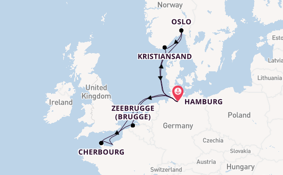 Noorwegen vanaf Hamburg, Duitsland met AIDAnova
