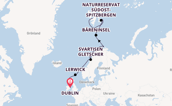 Norwegen ab Dublin, Irland auf der Silver Endeavour