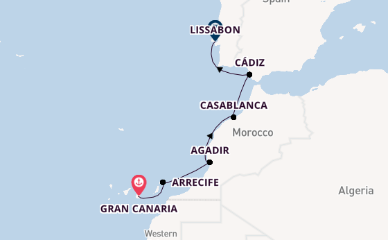 Canarische Eilanden vanaf Gran Canaria, Canary Islands met de Azamara Journey