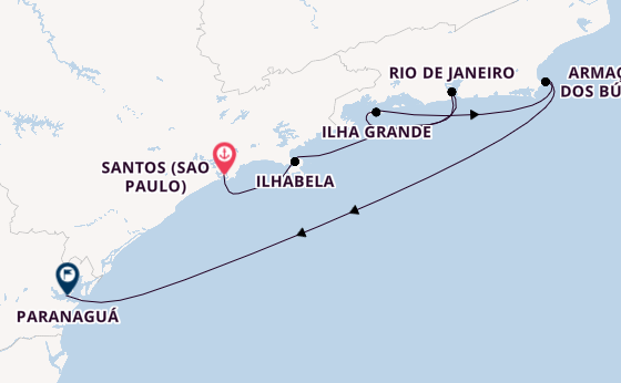 Brasilien ab Santos (Sao Paulo), Brasilien auf der MSC Musica