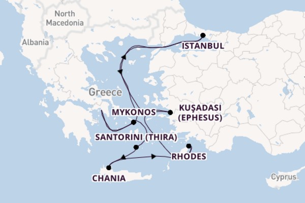 Eastern Mediterranean from Athens with the Celebrity Silhouette