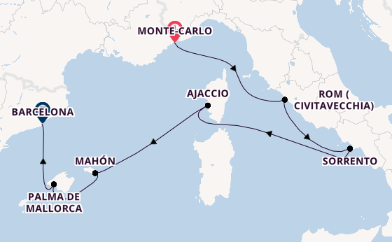 Westliches Mittelmeer ab Monte-Carlo, Monaco auf der EXPLORA I