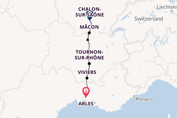 Rhône vanaf Arles, Frankrijk met de VIVA VOYAGE