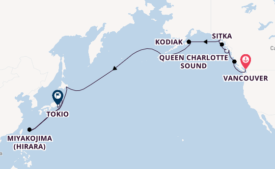Transpacifisch vanaf Vancouver, Canada met de Seabourn Encore